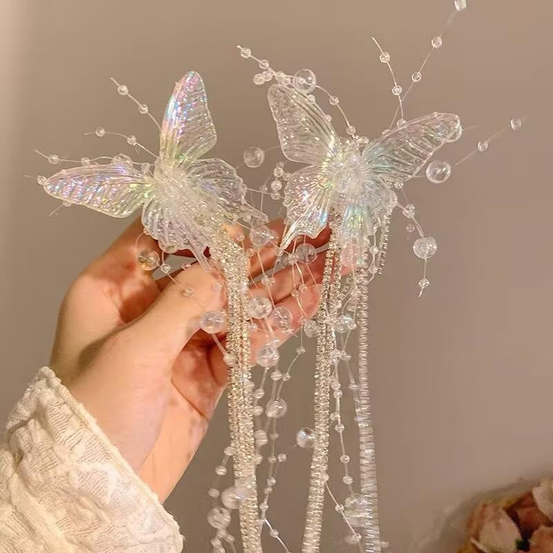 Grampo de cabelo borboleta strass