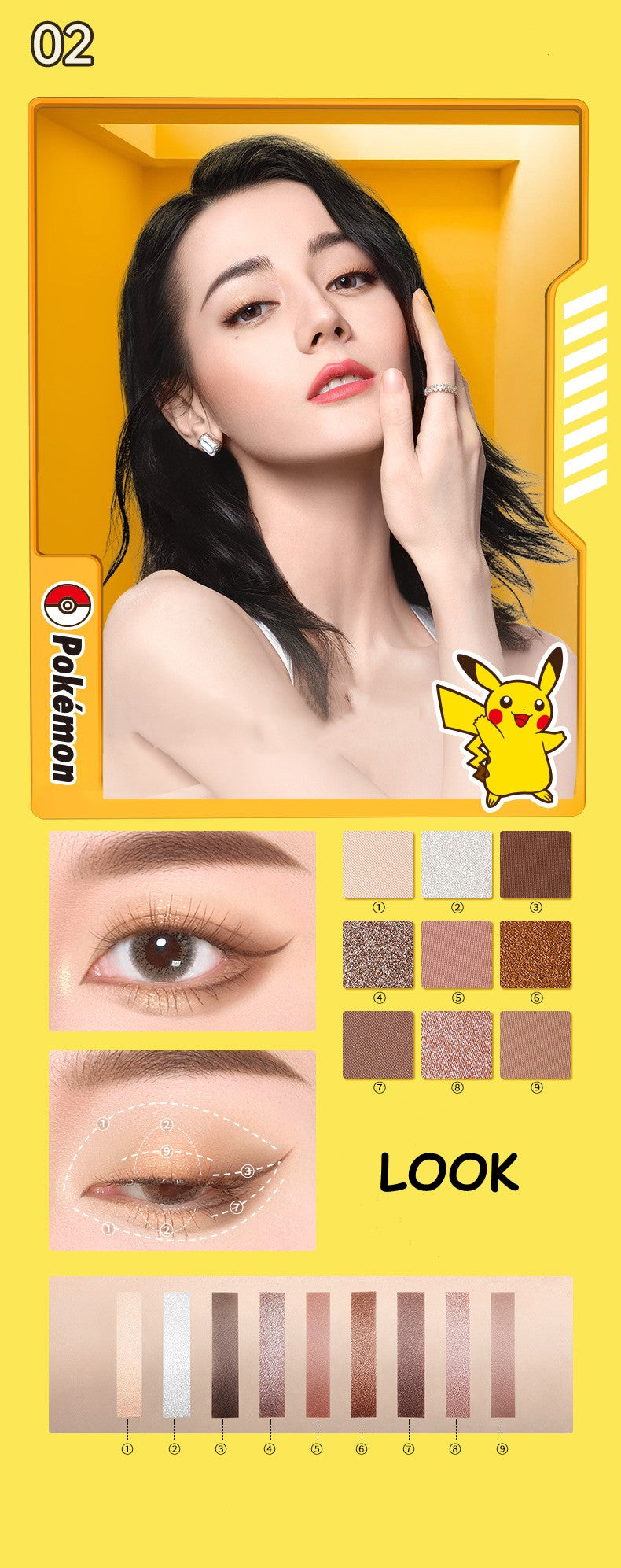 Paleta de sombras Pikachu 9 cores COLORKEY