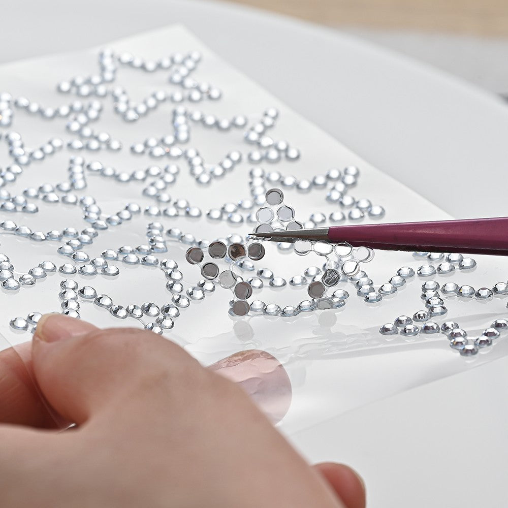 Strass estrela e coração adesivo