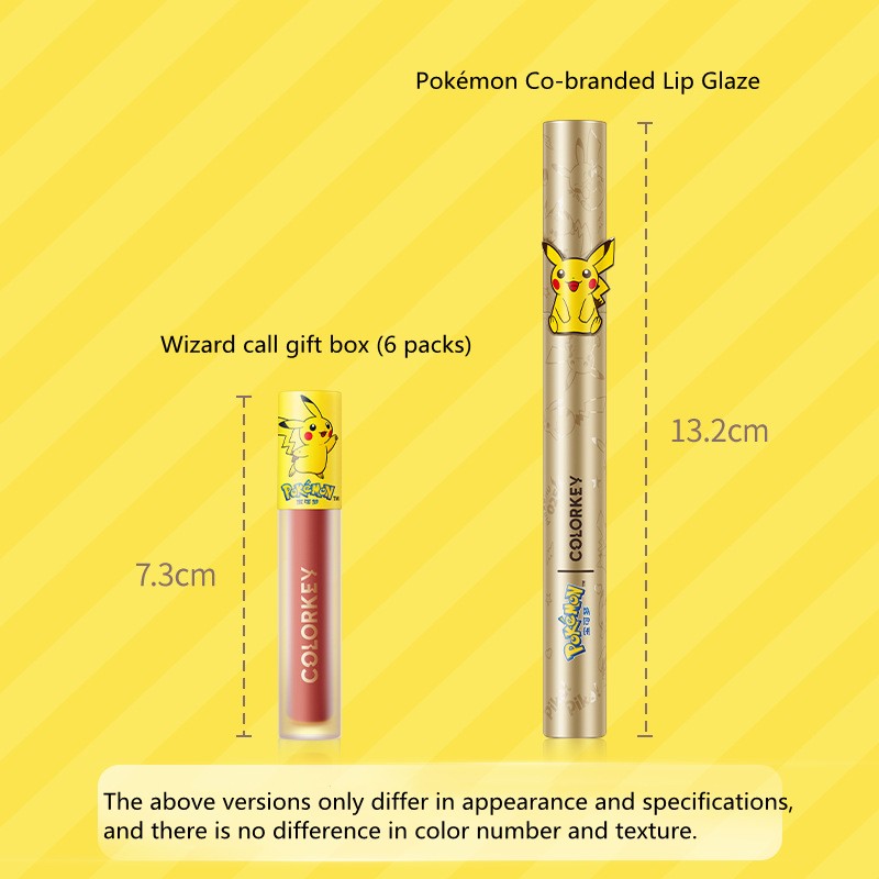 Conjunto 6 Batons Matte e Gloss Pikachu COLORKEY