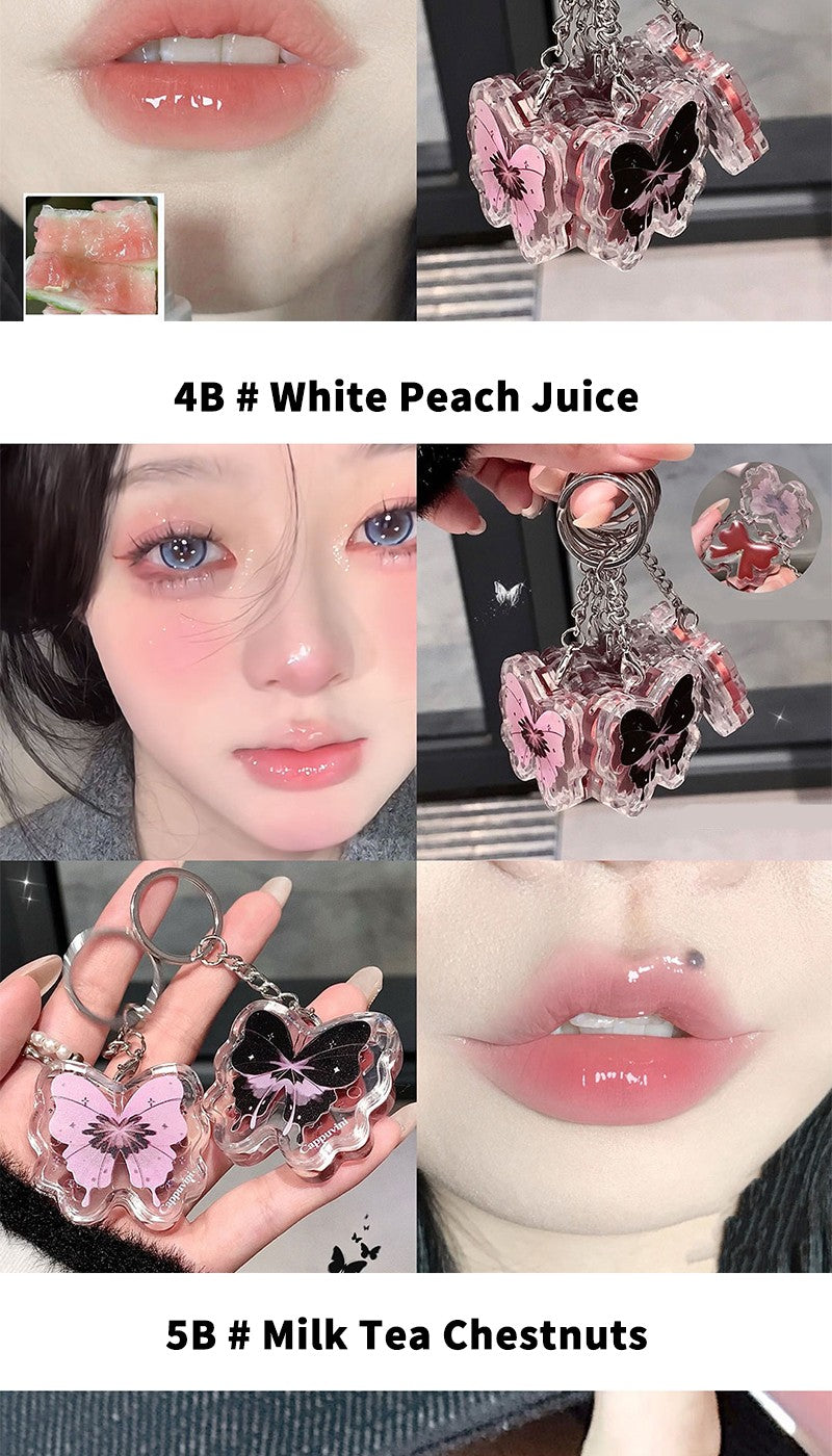 Lip gloss chaveiro de borboleta