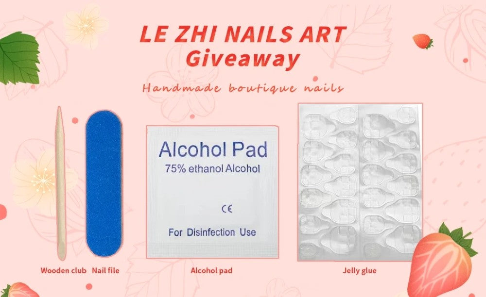 10 Unhas Postiças Artesanais de Alta Qualidade em Vermelho e Dourado