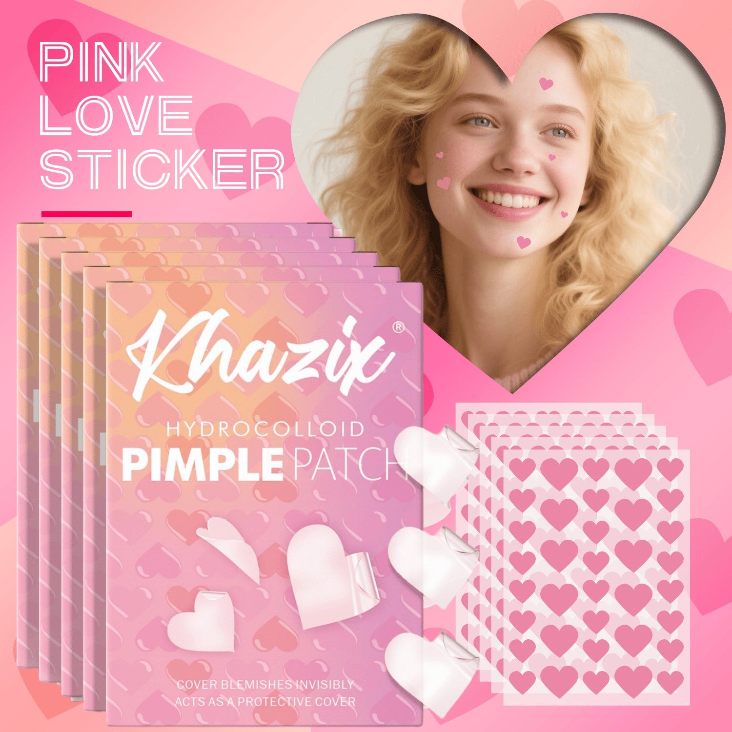 Adesivos de acne de coração 1260 peças