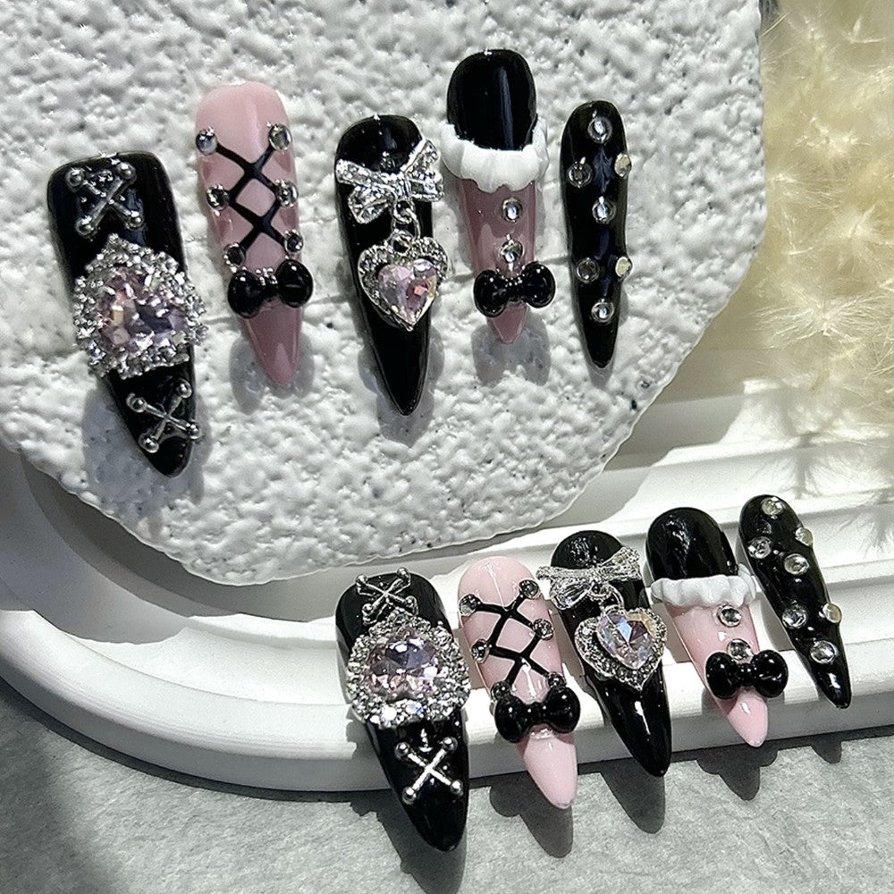 Unhas postiças Y2k artesanais 10pçs