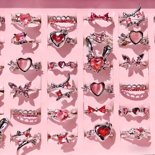 10/15/20pçs anel mix borboleta