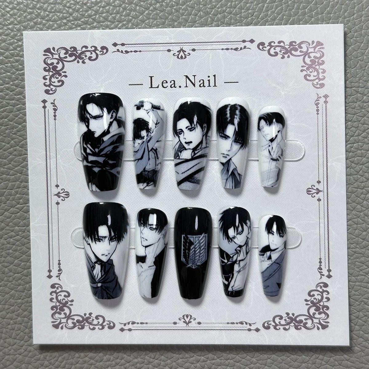 Unhas postiças artesanais Attack on Titan Shingeki no Kyojin 10pçs