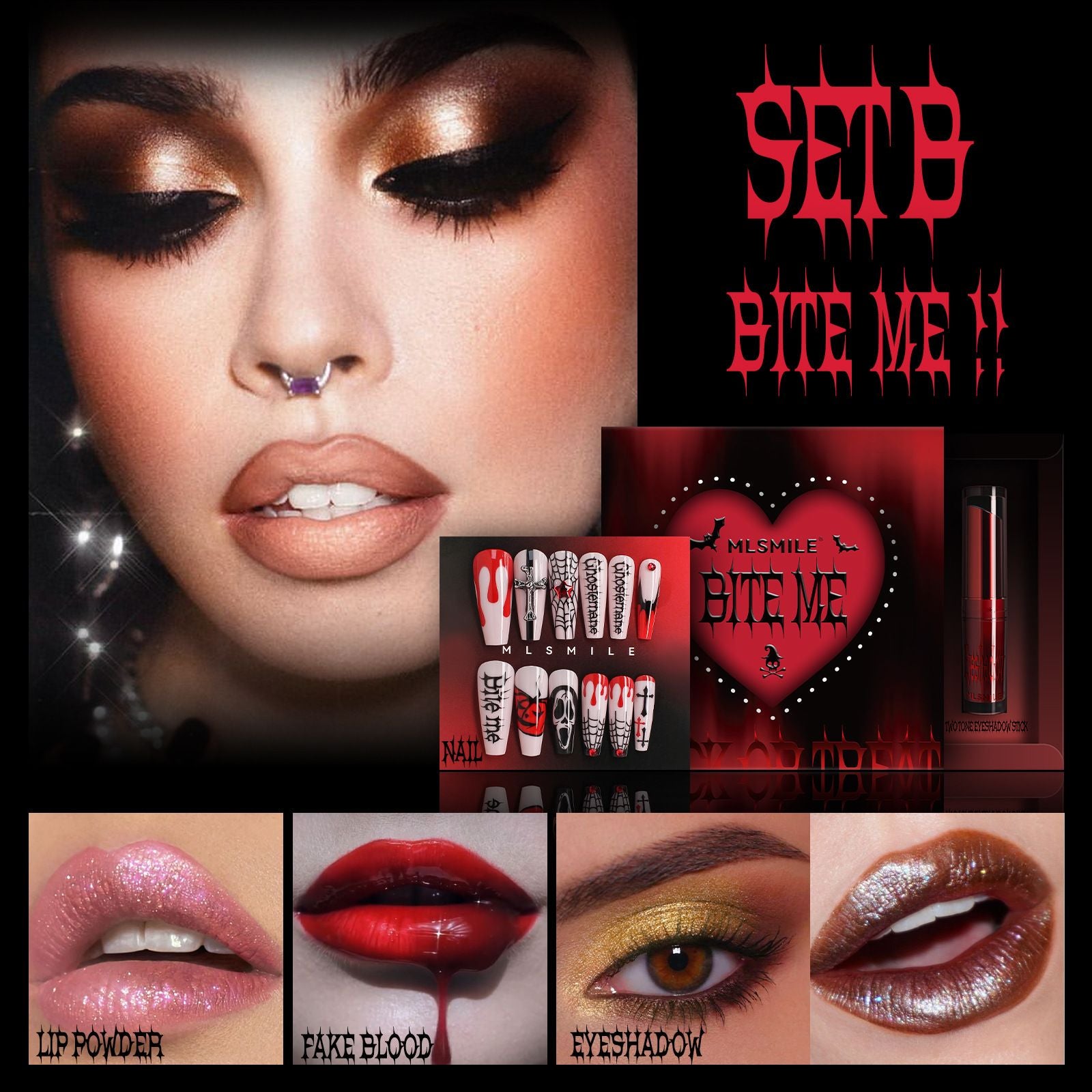 Conjunto de maquiagem vampirinha