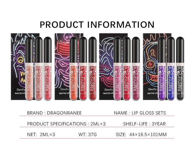 Gloss vilões kit com 3