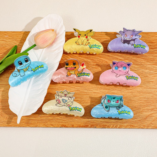 1PC/7PCS Presilhas de cabelo Pokémon fofas de desenho animado, acessórios de cab