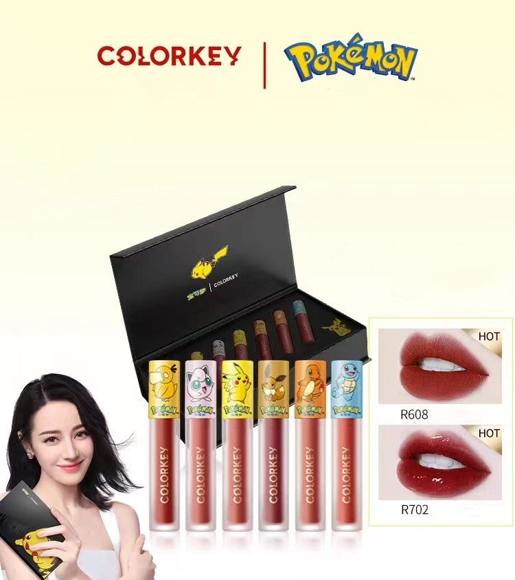 Conjunto 6 Batons Matte e Gloss Pikachu COLORKEY
