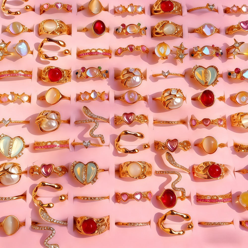 10/15/20pçs anel mix borboleta