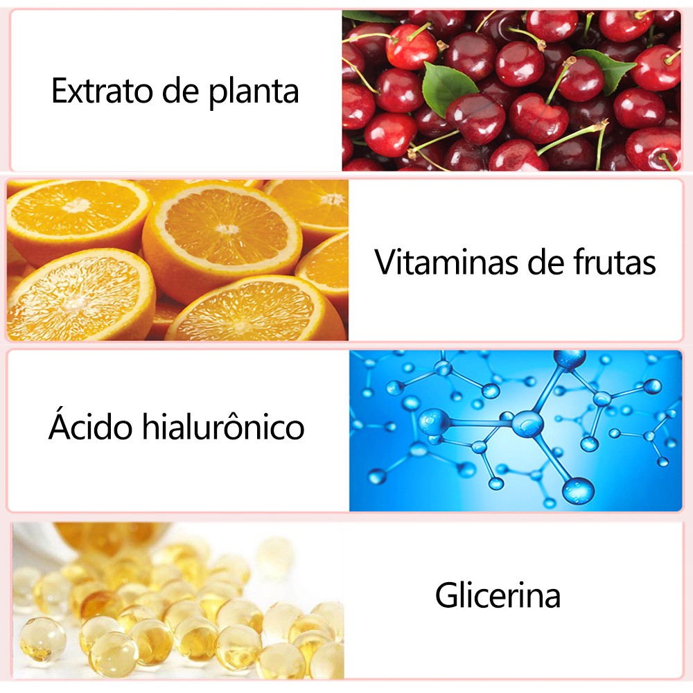 Máscara labial de frutas com vitamina c hidratante
