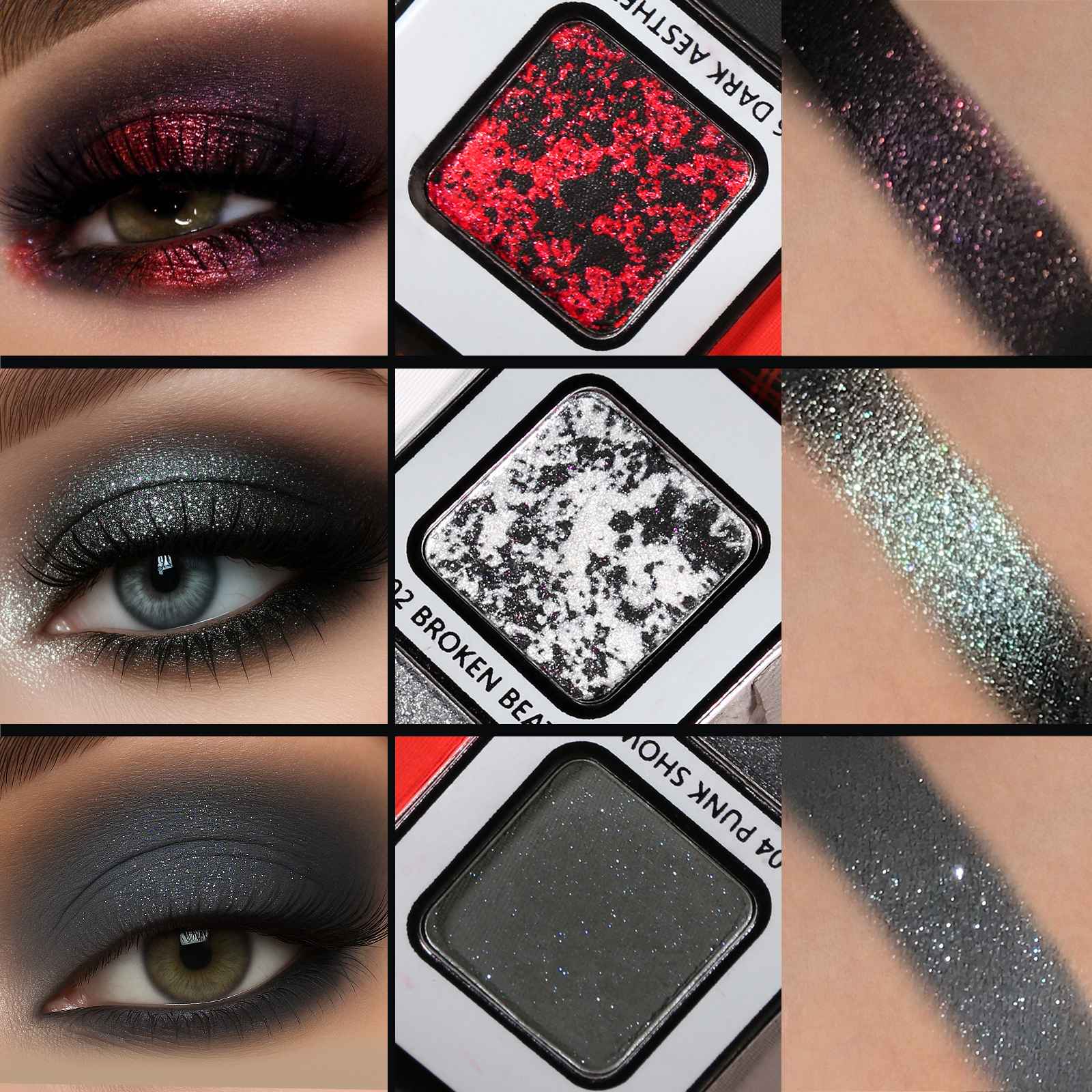 Paleta de sombras Goth PostPunk