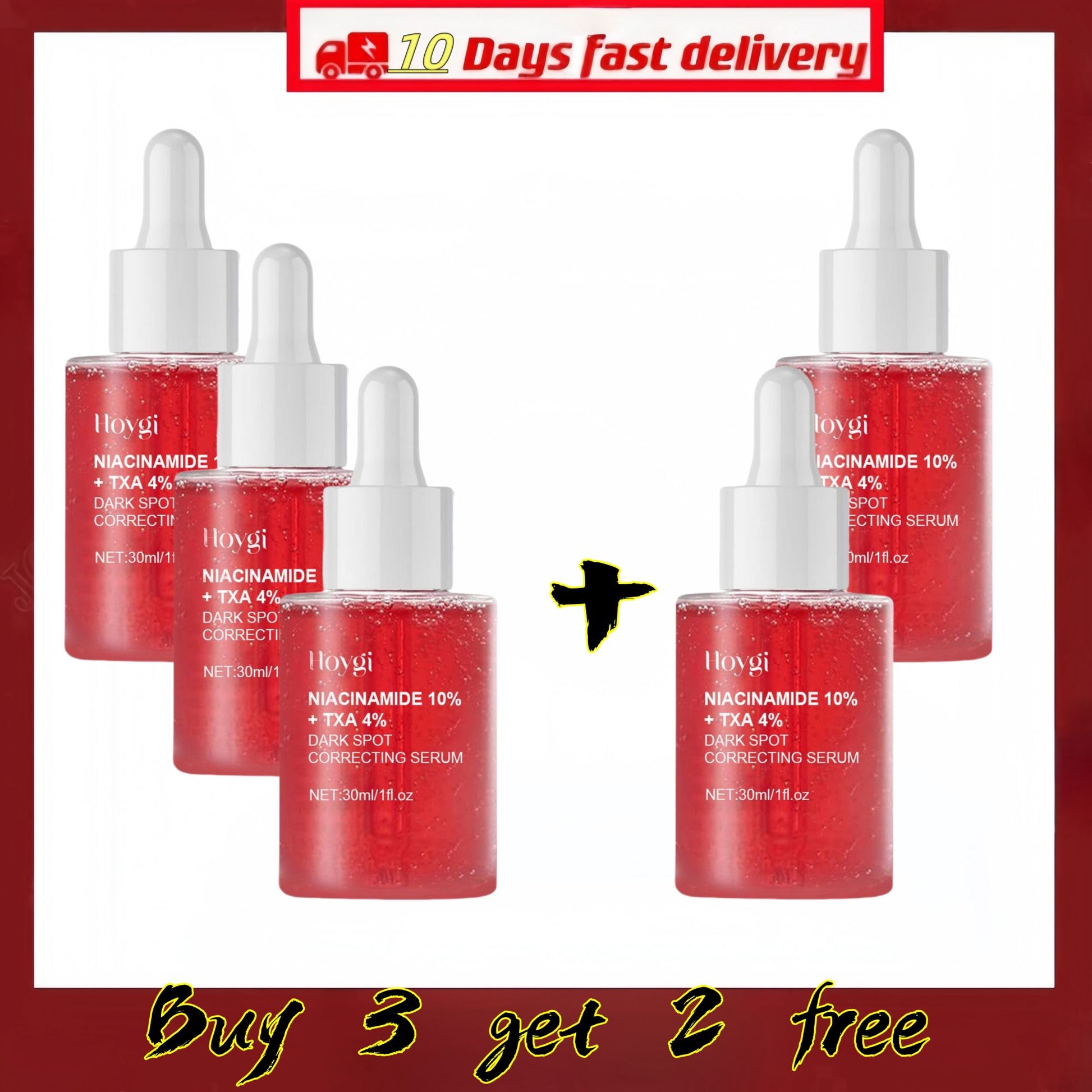 Sérum clareador 10% niacinamida + 4% trexâmica para marcas pós-acne