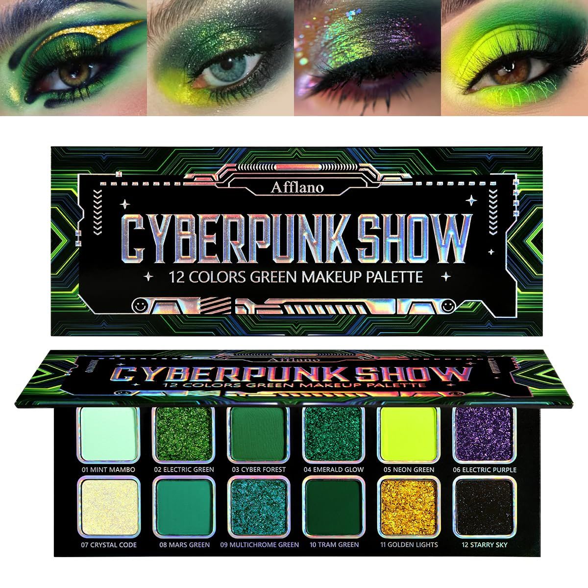 Paleta de Sombras Altamente Pigmentadas Cyberpunk