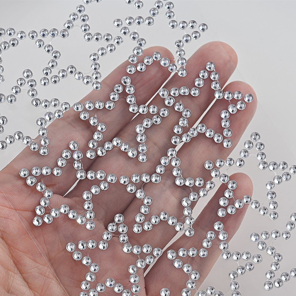 Strass estrela e coração adesivo