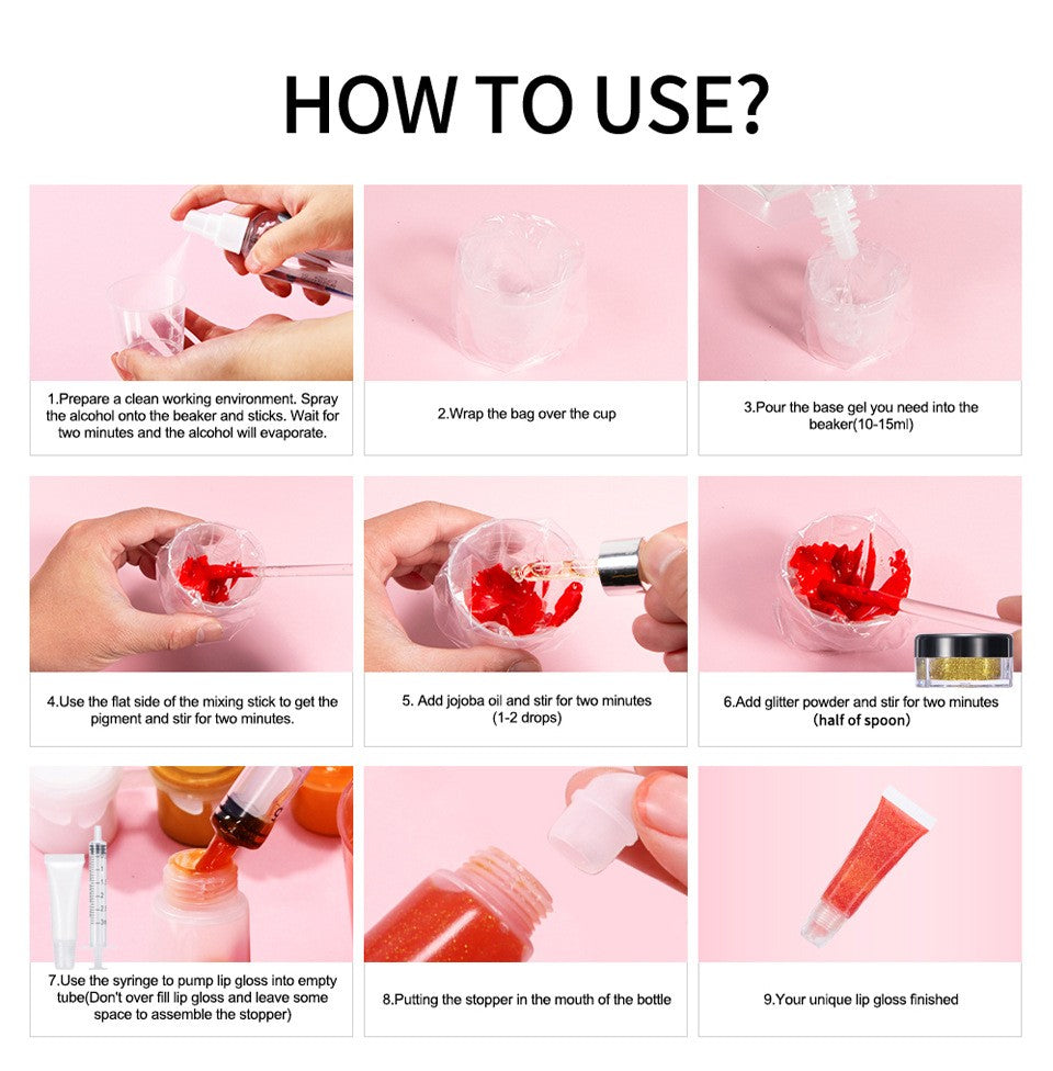 Kit DIY de Brilho Labial: Base em Gel Hidratante Transparente 100ml