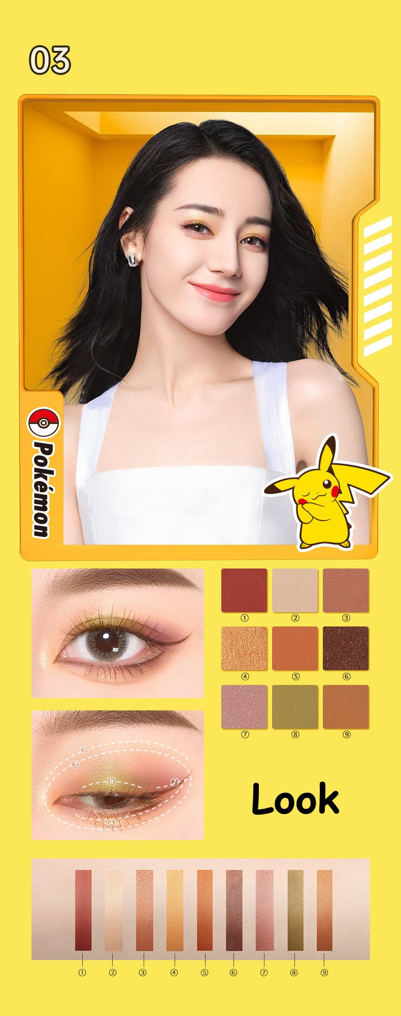 Paleta de sombras Pikachu 9 cores COLORKEY