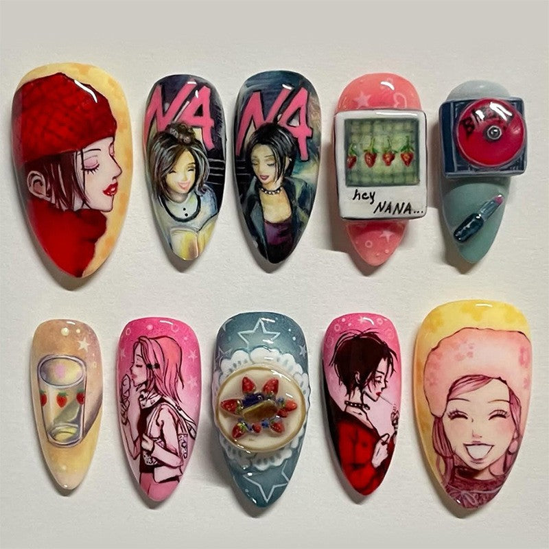 Unhas postiças Anime NANA 24 pçs