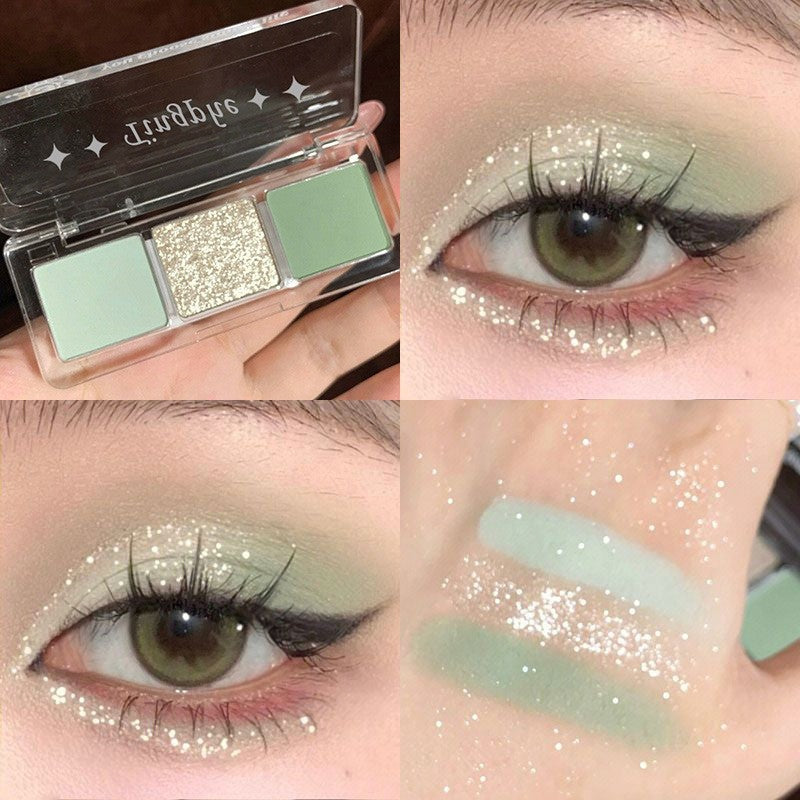 Paleta de sombras tons de verde