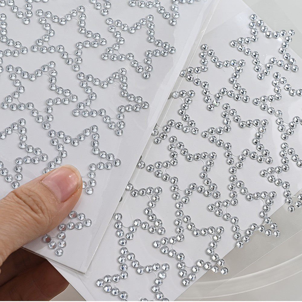 Strass estrela e coração adesivo