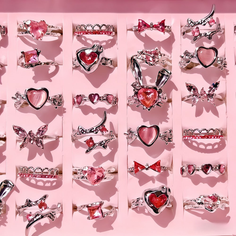 10/15/20pçs anel mix borboleta