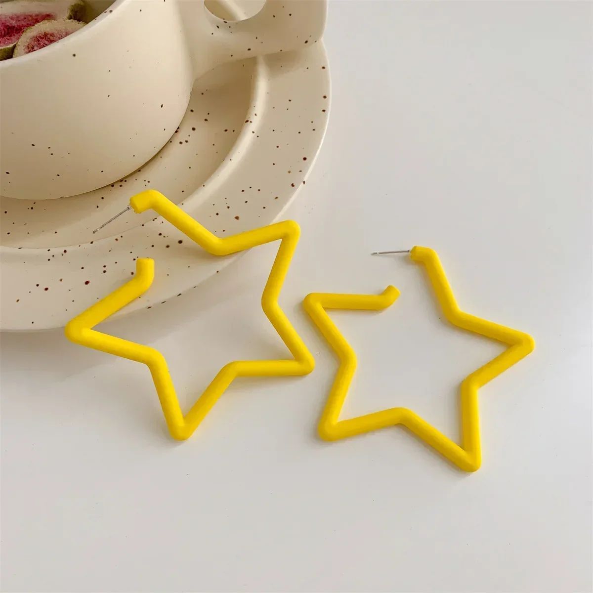 Brincos Estrelas Coloridas Grandes