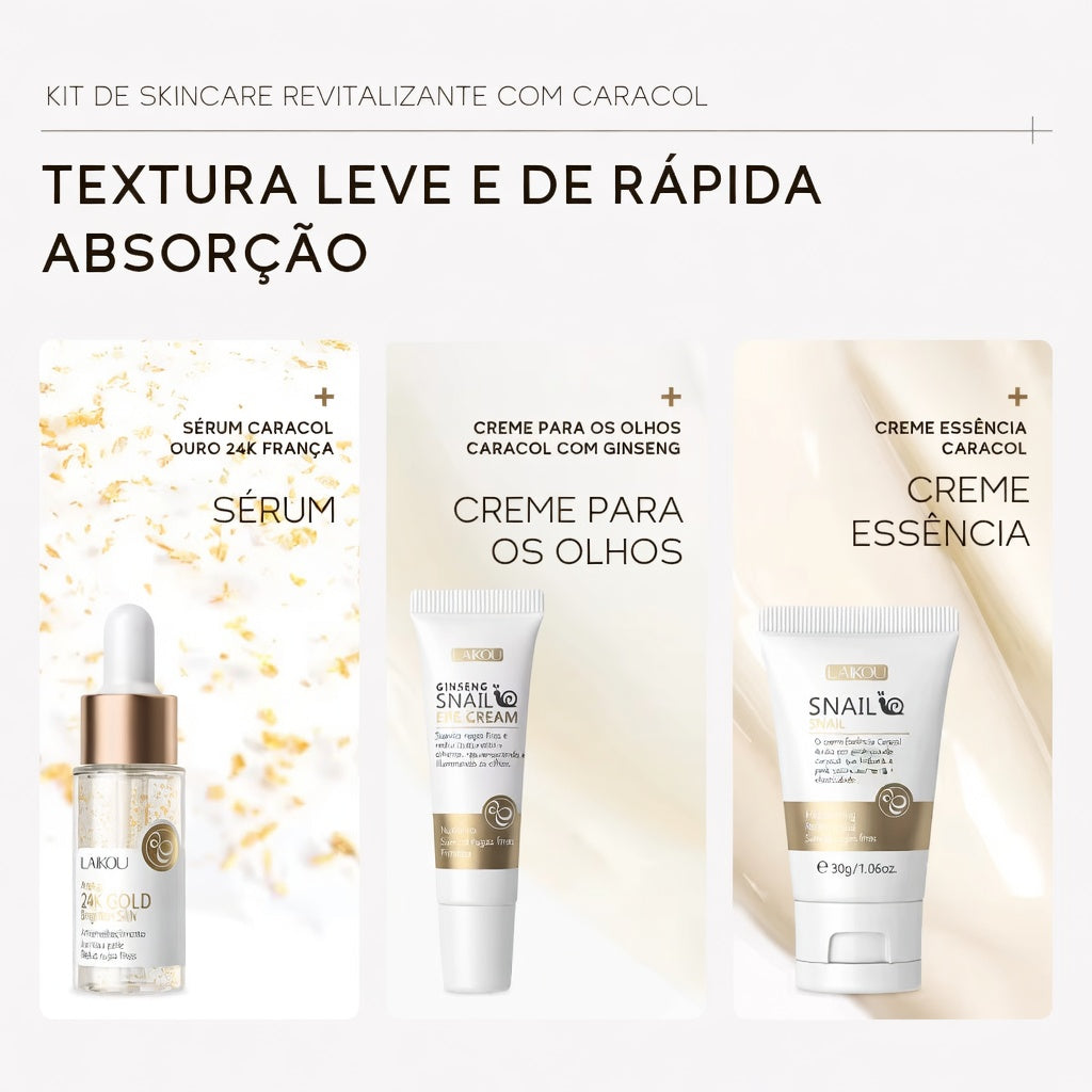Kit SkinCare LAIKOU Vitamina C, 24K Golden e Sakura