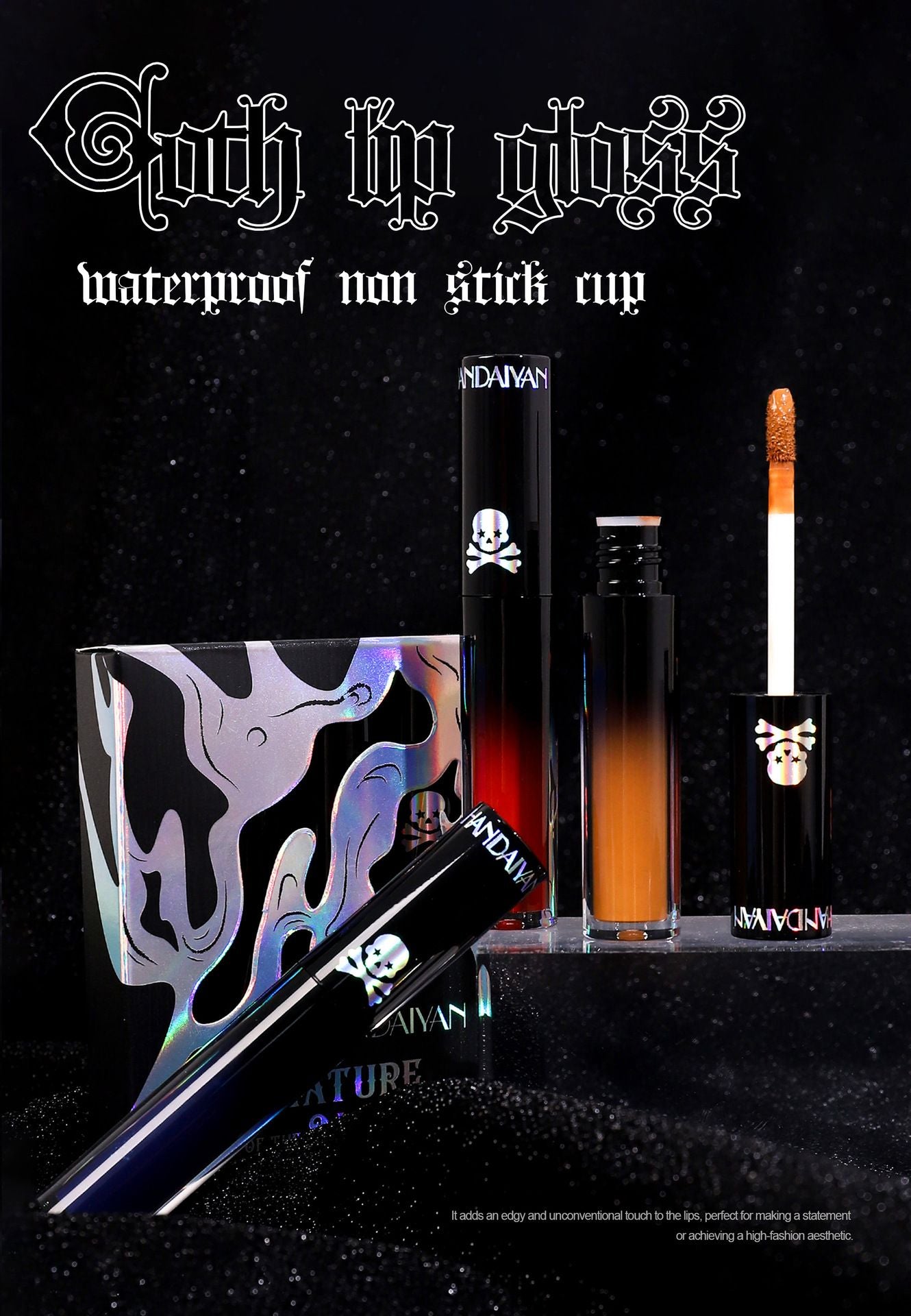 Batom colorido metálico