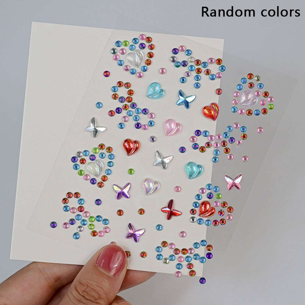 Strass estrela e coração adesivo