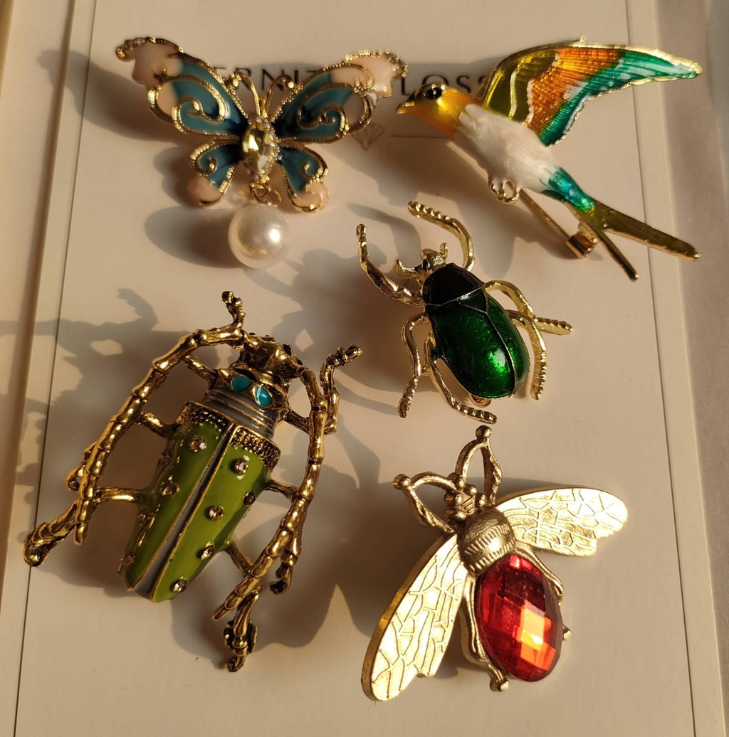Broche Insetos e Pássaros