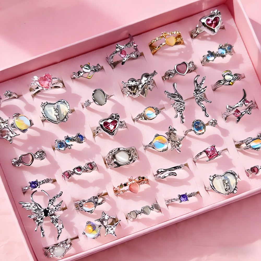 10/15/20pçs anel mix borboleta