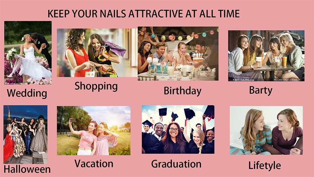 10 Unhas Postiças Artesanais de Alta Qualidade em Vermelho e Dourado