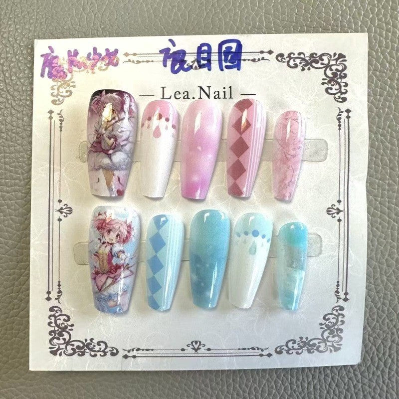Unhas postiças Madoka Magica 10pçs