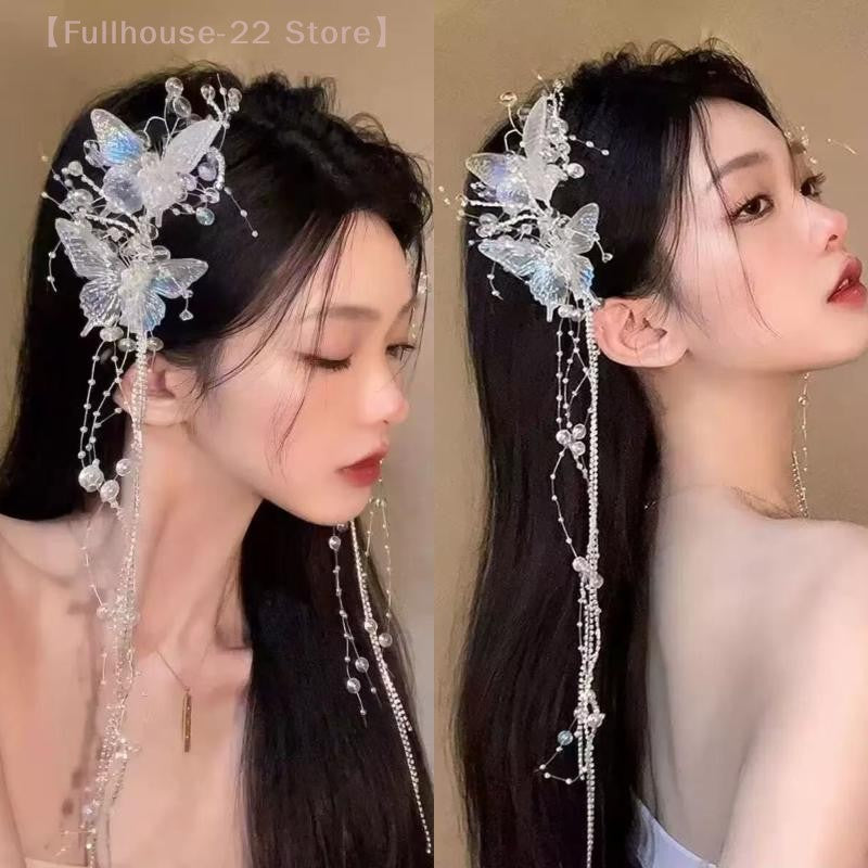 Grampo de cabelo borboleta strass