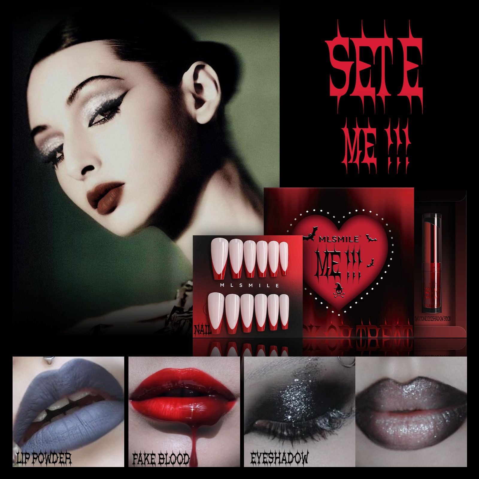 Conjunto de maquiagem vampirinha