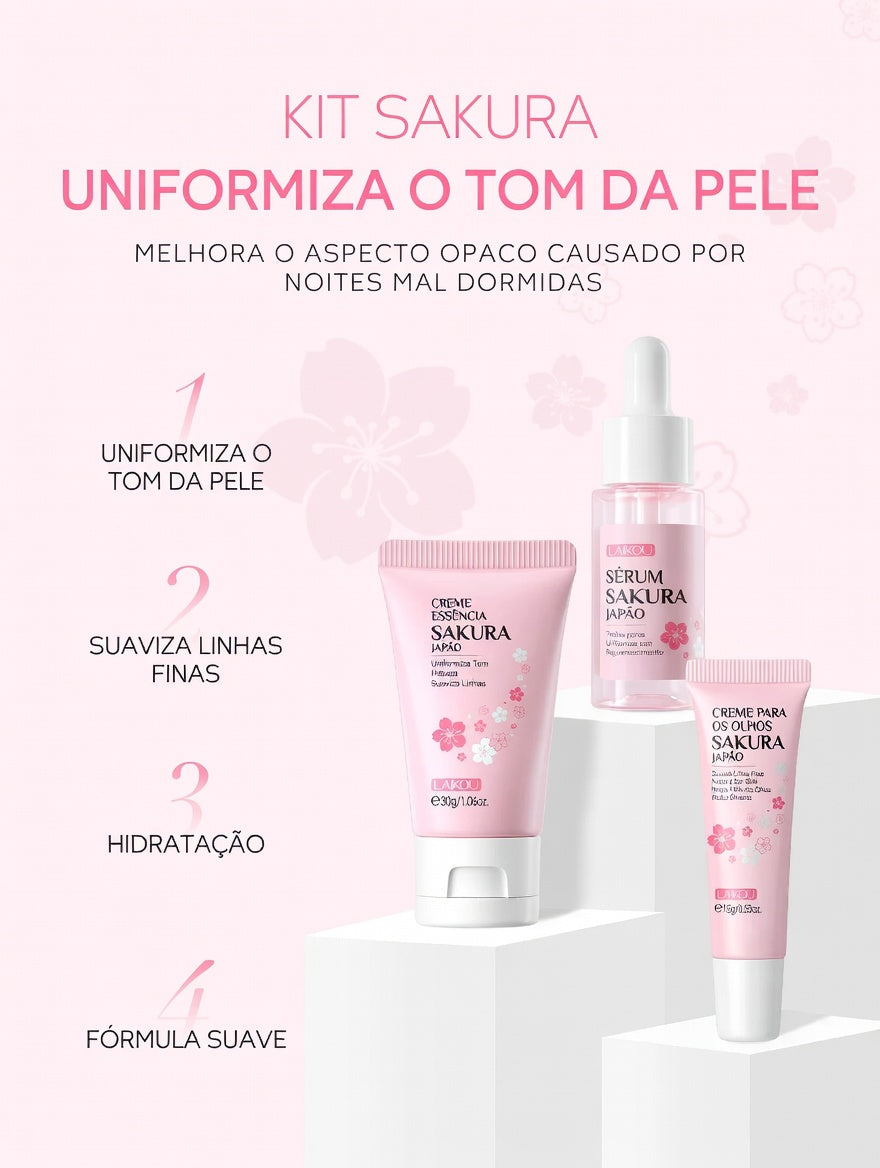 Kit SkinCare LAIKOU Vitamina C, 24K Golden e Sakura