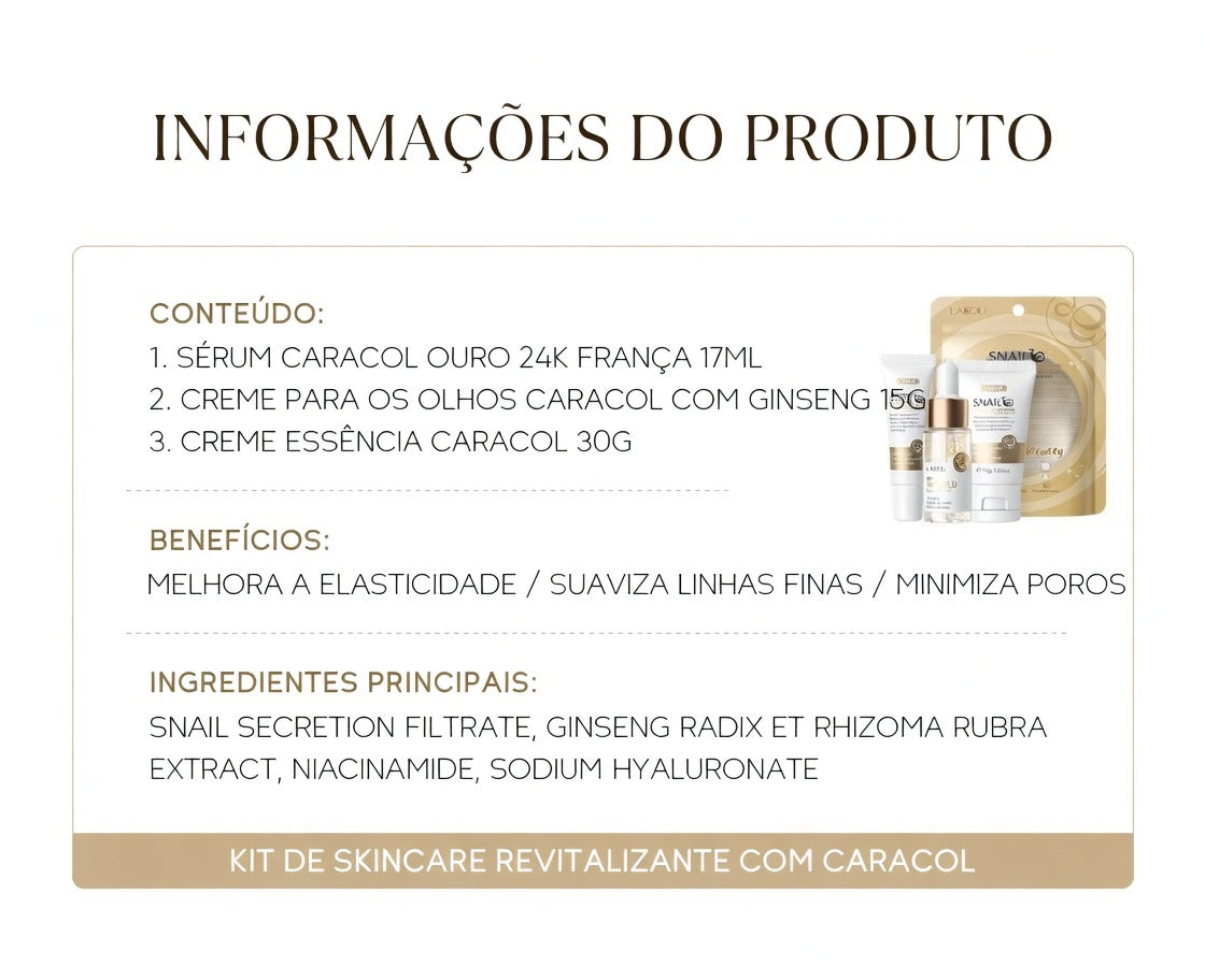 Kit SkinCare LAIKOU Vitamina C, 24K Golden e Sakura
