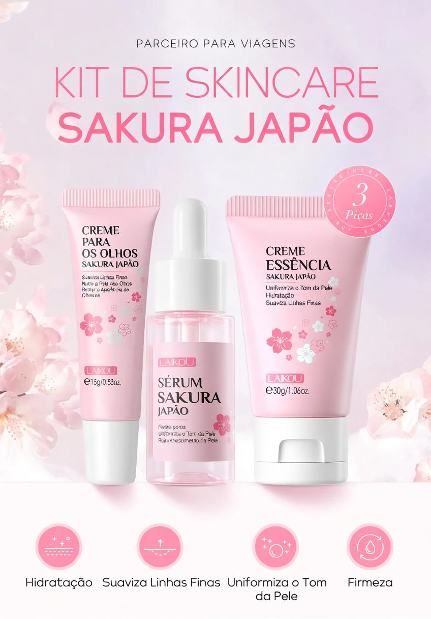 Kit SkinCare LAIKOU Vitamina C, 24K Golden e Sakura